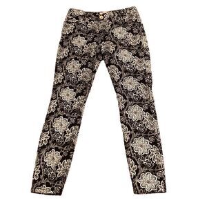 Banana Republic Navy And White Floral Pants, Size 27